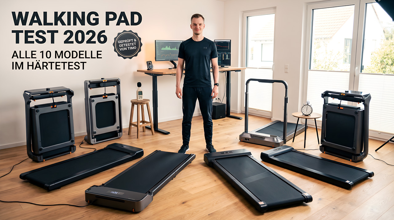 Startseite 14 Walking-Pad-Test-2026-Alle-10-Modelle-im-Härtetest-mit-Timo-Kirschhausen