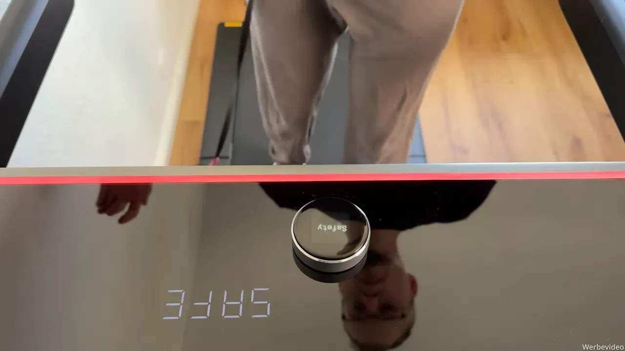 WalkingPad X218 Display mit Sicherheitsregler 'Safety' und roter LED‑Leiste