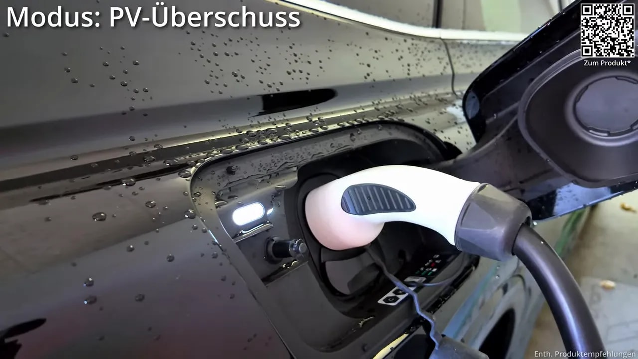 OpenWB Series2 im Modus PV-Überschuss am Ladepunkt (Statusanzeige im Bild)