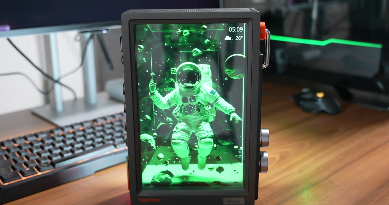 Animation auf dem Display des Divoom Times Frame