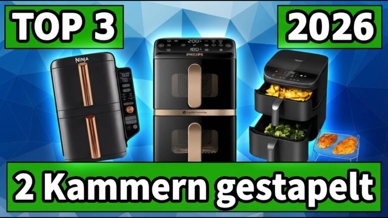 Heißluftfritteuse mit 2 Kammern übereinander 7 Heißluftfritteuse mit 2 Kammern übereinander