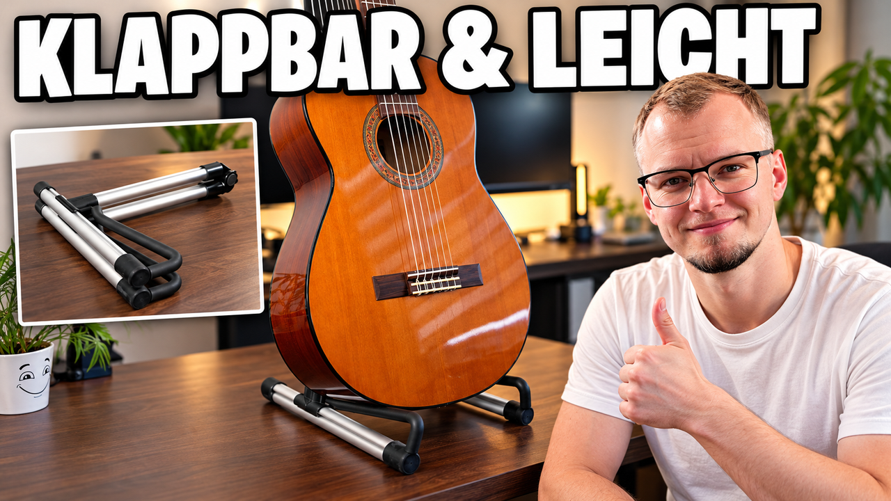 TNOMSNO Gitarrenständer JTJ02: Titelbild des Videos (KI-generiert)