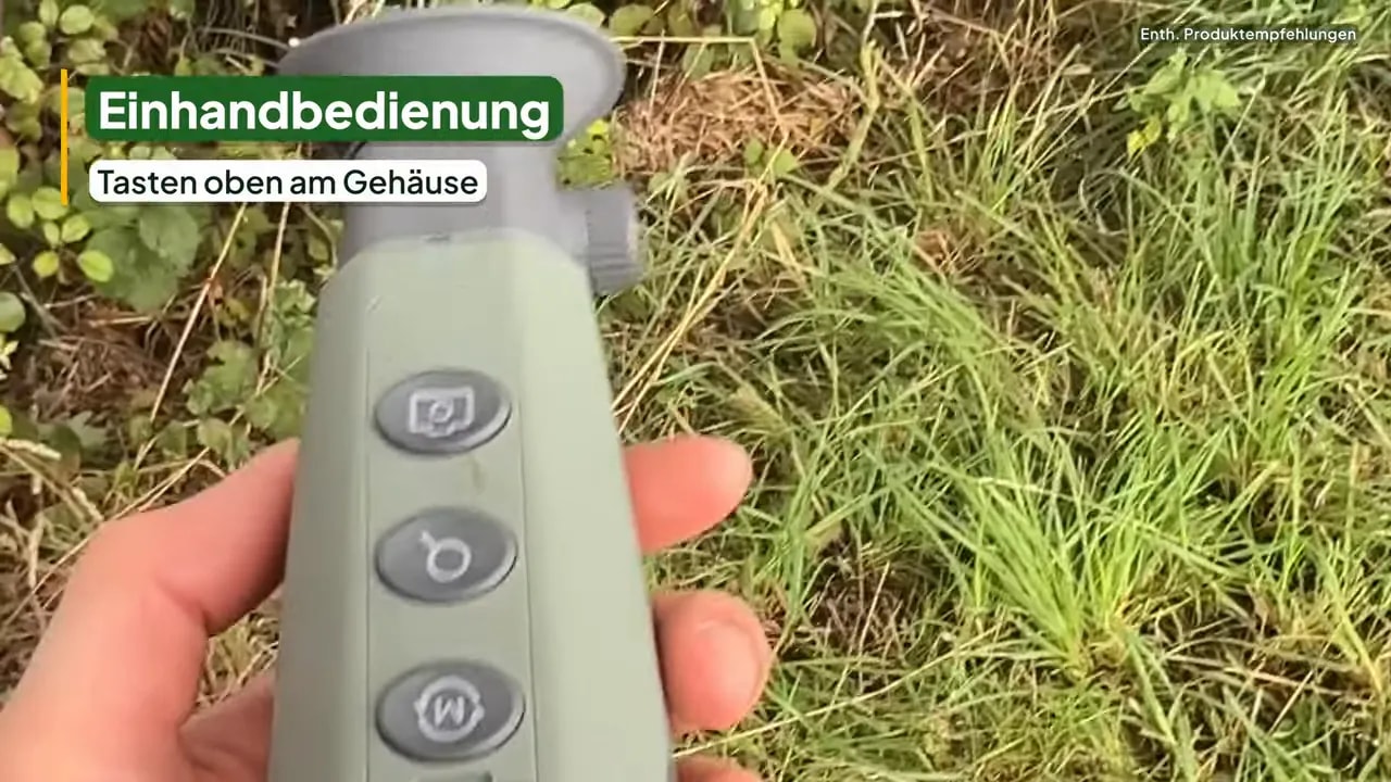 Eine Hand hält das TOPDON TS004 mit sichtbaren Bedientasten auf der Gehäuseoberseite
